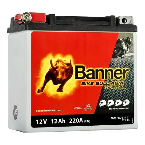 Banner Bike Bull AGM Pro ETX51401 Startbatteri Reapris